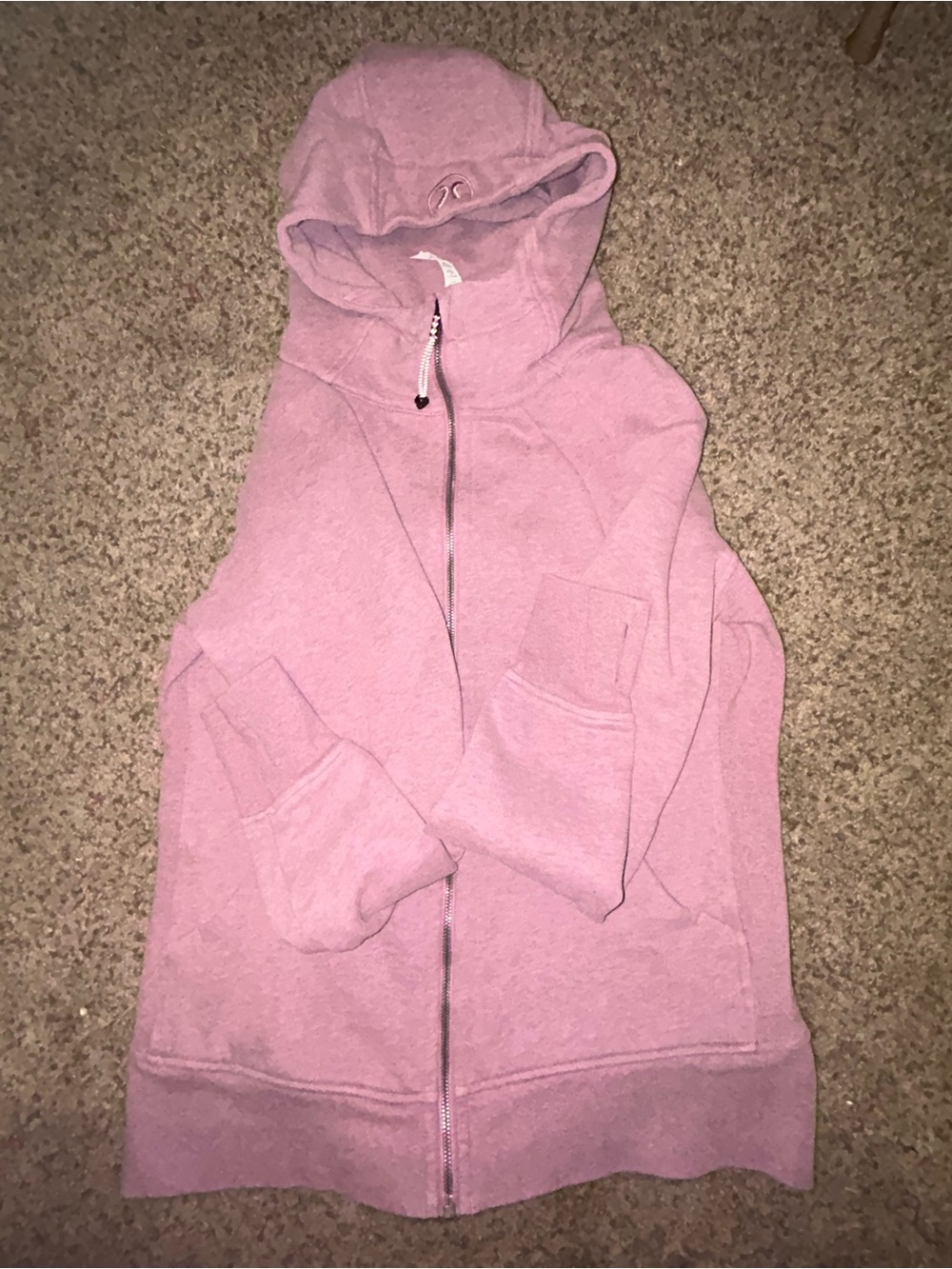 Heathered Pink Lululemon Scuba Zip Up Hoodie
Size 12